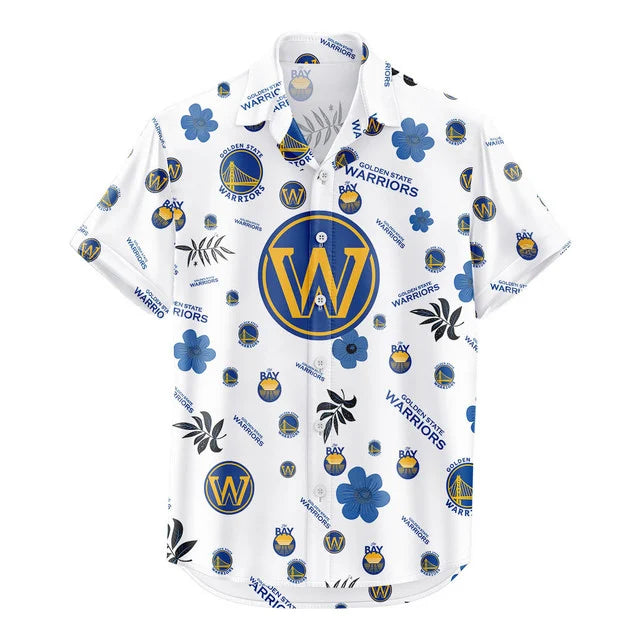 [HOT DEAL] NEW CUSTOMIZED NBA12 GSW GOLDEN STATE WARRIORS UNISEX HAWAIIAN SHIRT & SHORTS SET