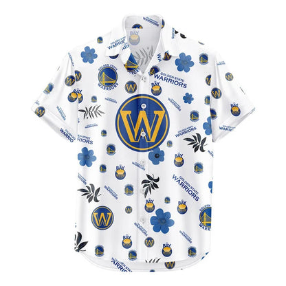 [HOT DEAL] NEW CUSTOMIZED NBA12 GSW GOLDEN STATE WARRIORS UNISEX HAWAIIAN SHIRT & SHORTS SET