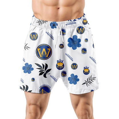 [HOT DEAL] NEW CUSTOMIZED NBA12 GSW GOLDEN STATE WARRIORS UNISEX HAWAIIAN SHIRT & SHORTS SET