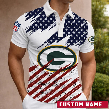 [SPECIAL OFFER] NEW CUSTOMIZED NFL08 GBP GREEN BAY PACKERS POLO SHIRT