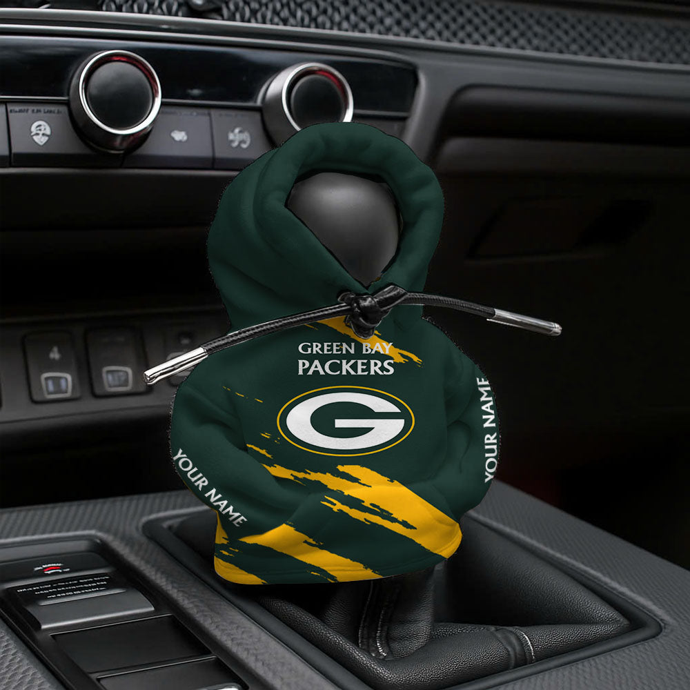 [SPECIAL OFFER] NEW CUSTOMIZED NFL08 GBP GREEN BAY PACKERS CAR HOODIE SHIFT KNOB COVER