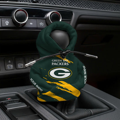 [SPECIAL OFFER] NEW CUSTOMIZED NFL08 GBP GREEN BAY PACKERS CAR HOODIE SHIFT KNOB COVER