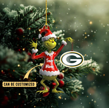 [SPECIAL OFFER] NEW CUSTOMIZED NFL08 GBP GREEN BAY PACKERS CHRISTMAS ACRYLIC ORNAMENT