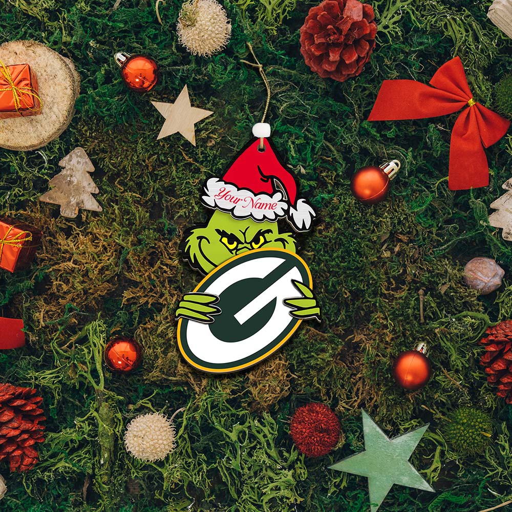[SPECIAL OFFER] NEW CUSTOMIZED NFL08 GBP GREEN BAY PACKERS CHRISTMAS ACRYLIC ORNAMENT