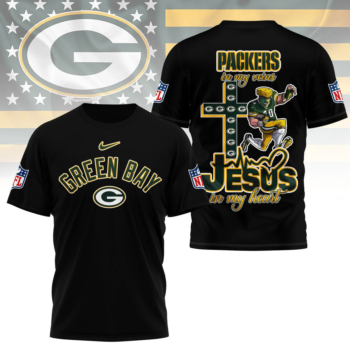 [SPECIAL OFFER] NEW CUSTOMIZED NFL08 GBP GREEN BAY PACKERS T-SHIRT | MULTIPLE COLORS AVAILABLE