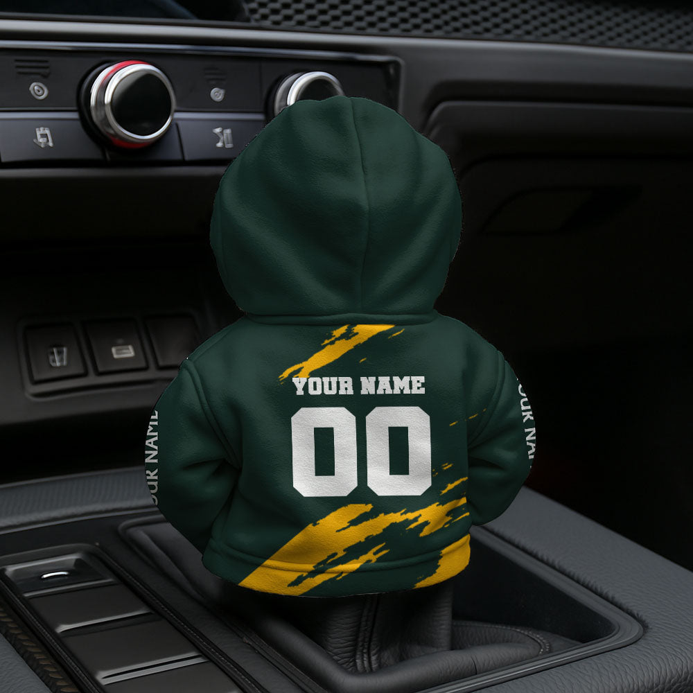 [SPECIAL OFFER] NEW CUSTOMIZED NFL08 GBP GREEN BAY PACKERS CAR HOODIE SHIFT KNOB COVER