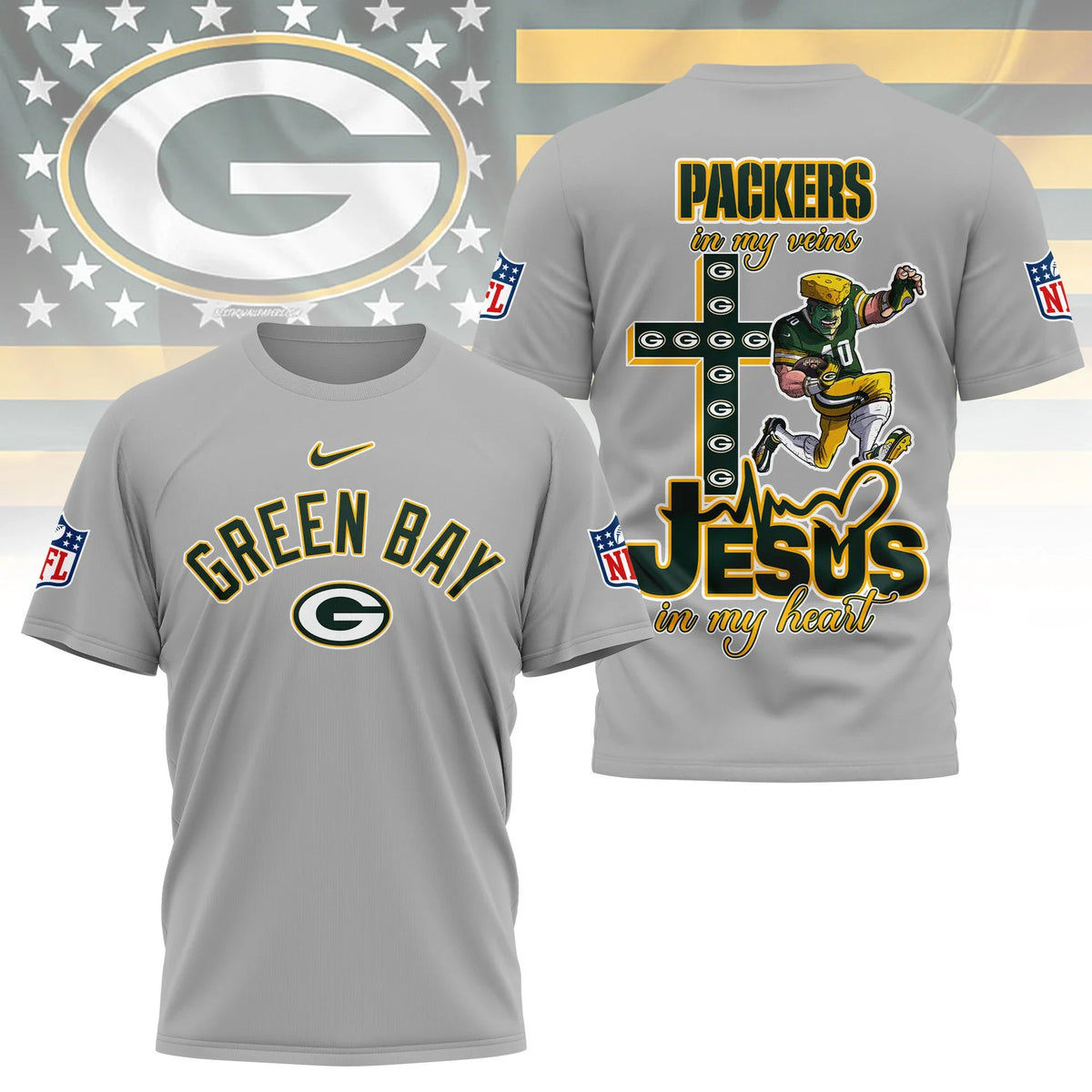 [SPECIAL OFFER] NEW CUSTOMIZED NFL08 GBP GREEN BAY PACKERS T-SHIRT | MULTIPLE COLORS AVAILABLE