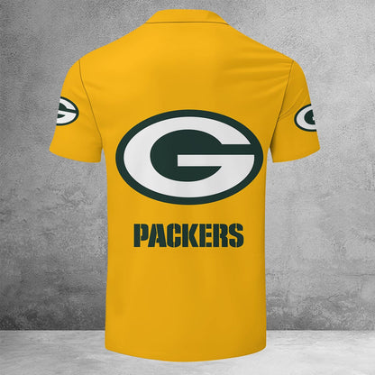 [SPECIAL OFFER] NEW CUSTOMIZED NFL08 GBP GREEN BAY PACKERS ZIP POLO SHIRT