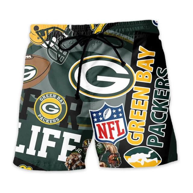 [SPECIAL OFFER] NEW CUSTOMIZED NFL08 GBP GREEN BAY PACKERS UNISEX HAWAIIAN SHIRT & SHORTS SET