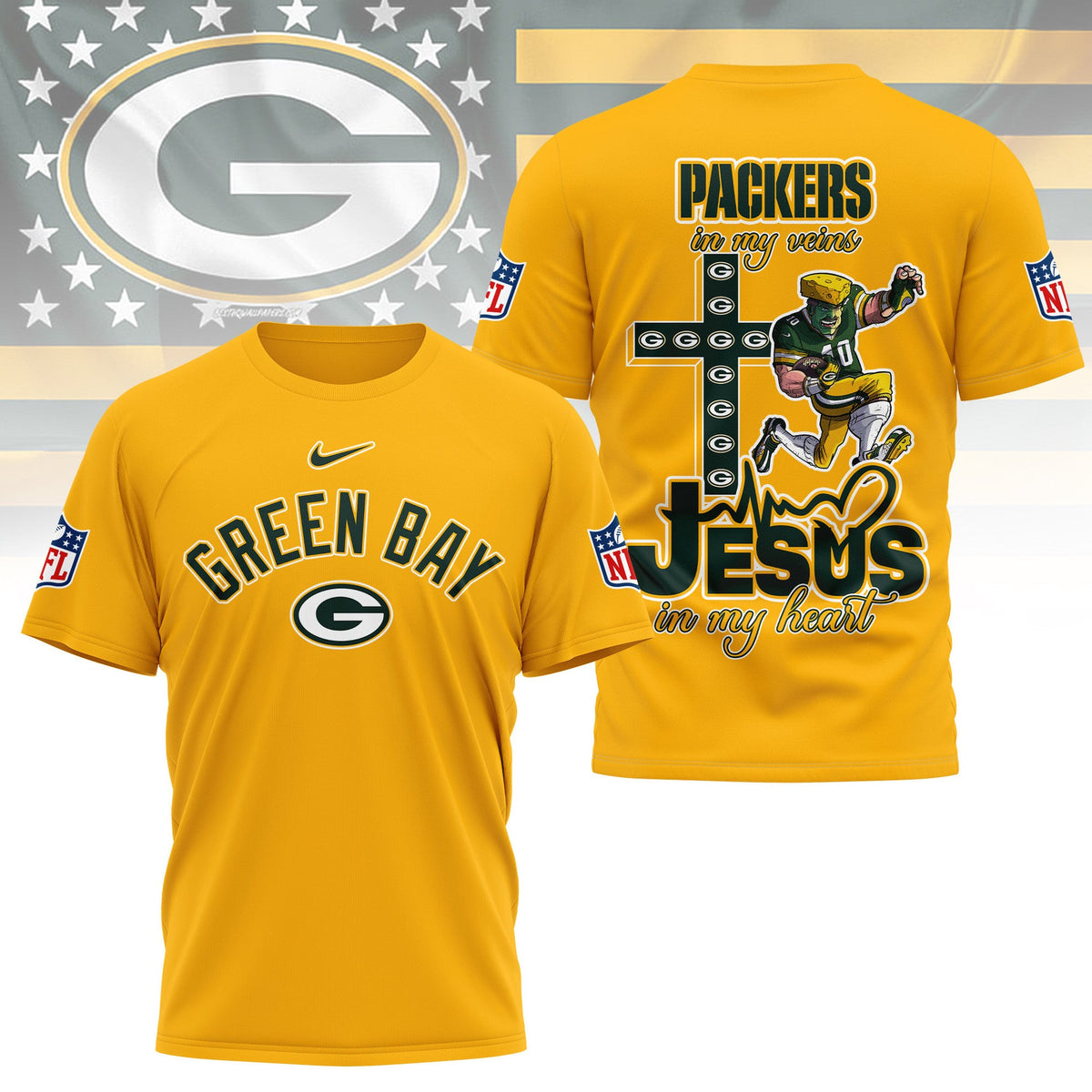 [SPECIAL OFFER] NEW CUSTOMIZED NFL08 GBP GREEN BAY PACKERS T-SHIRT | MULTIPLE COLORS AVAILABLE