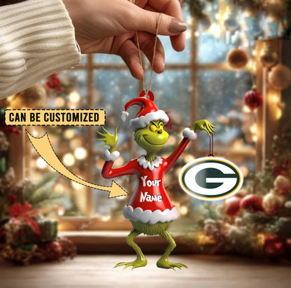 [SPECIAL OFFER] NEW CUSTOMIZED NFL08 GBP GREEN BAY PACKERS CHRISTMAS ACRYLIC ORNAMENT