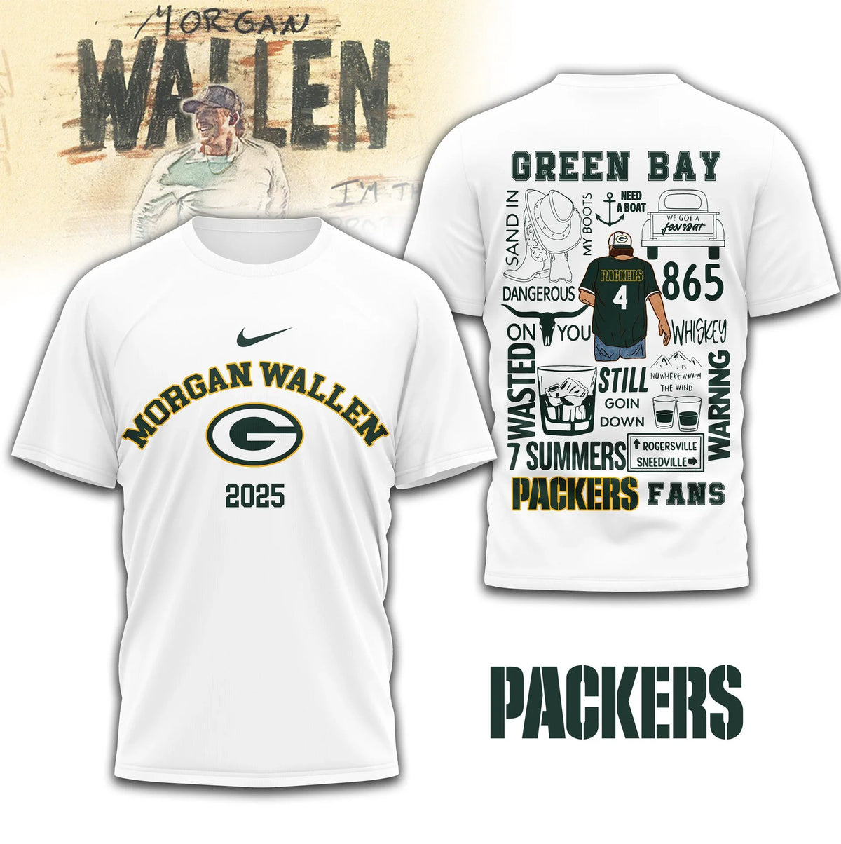 [SPECIAL OFFER] NEW CUSTOMIZED NFL08 GBP GREEN BAY PACKERS T-SHIRT | MULTIPLE COLORS AVAILABLE