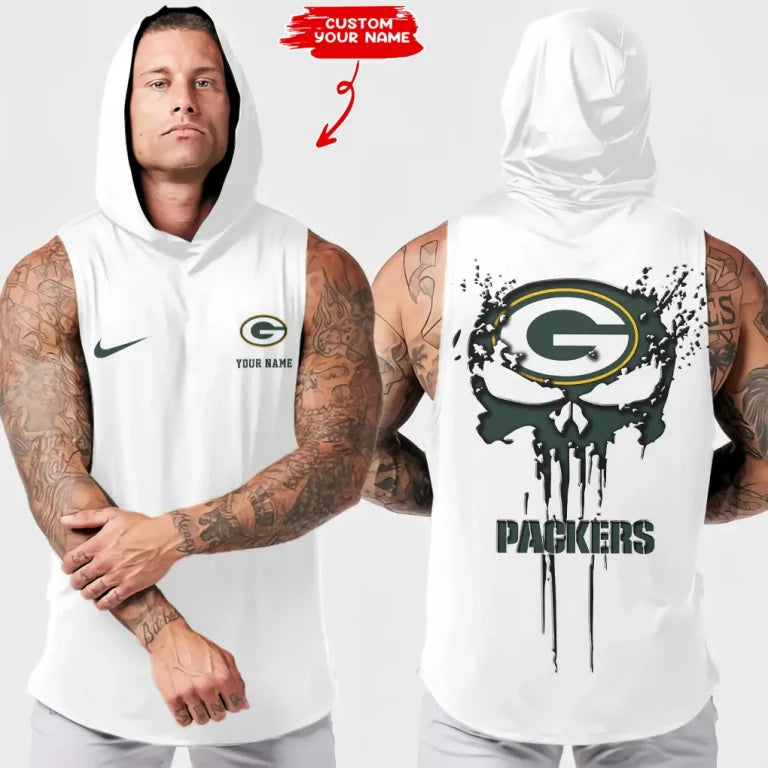 [SPECIAL OFFER] NEW CUSTOMIZED HOODED NFL08 GBP GREEN BAY PACKERS TANK TOP