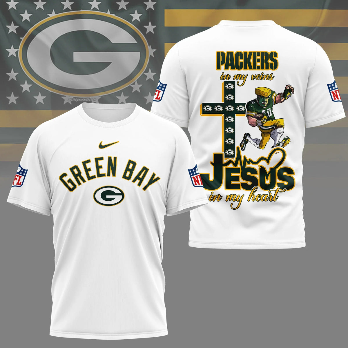 [SPECIAL OFFER] NEW CUSTOMIZED NFL08 GBP GREEN BAY PACKERS T-SHIRT | MULTIPLE COLORS AVAILABLE