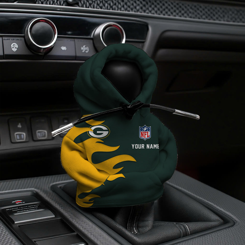 [SPECIAL OFFER] NEW CUSTOMIZED NFL08 GBP GREEN BAY PACKERS CAR HOODIE SHIFT KNOB COVER