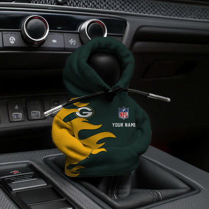 [SPECIAL OFFER] NEW CUSTOMIZED NFL08 GBP GREEN BAY PACKERS CAR HOODIE SHIFT KNOB COVER