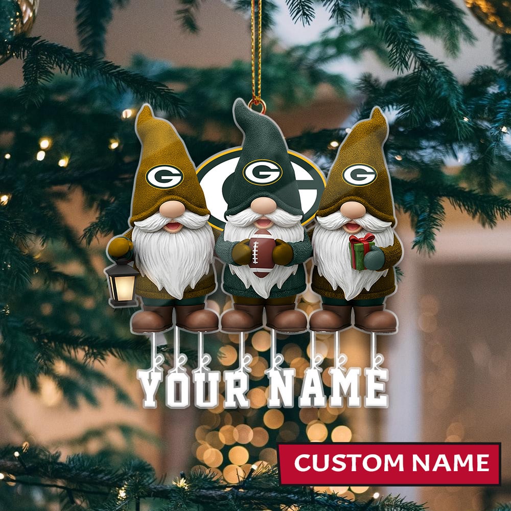 [SPECIAL OFFER] NEW CUSTOMIZED NFL08 GBP GREEN BAY PACKERS CHRISTMAS ACRYLIC ORNAMENT
