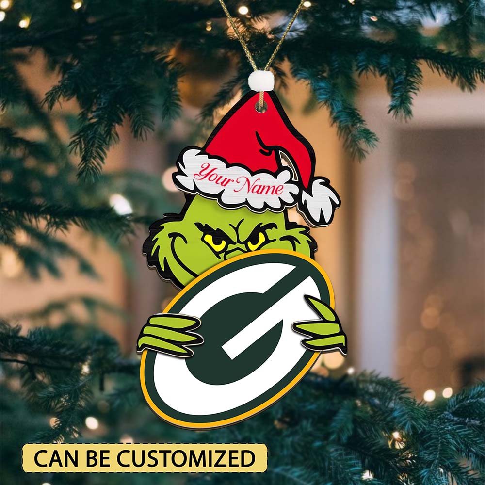 [SPECIAL OFFER] NEW CUSTOMIZED NFL08 GBP GREEN BAY PACKERS CHRISTMAS ACRYLIC ORNAMENT