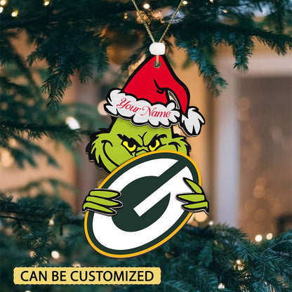 [SPECIAL OFFER] NEW CUSTOMIZED NFL08 GBP GREEN BAY PACKERS CHRISTMAS ACRYLIC ORNAMENT