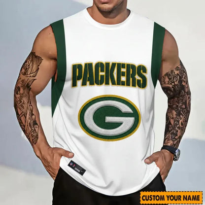 [SPECIAL OFFER] NEW CUSTOMIZED NFL08 GBP GREEN BAY PACKERS TANKTOP & GYM SHIRT