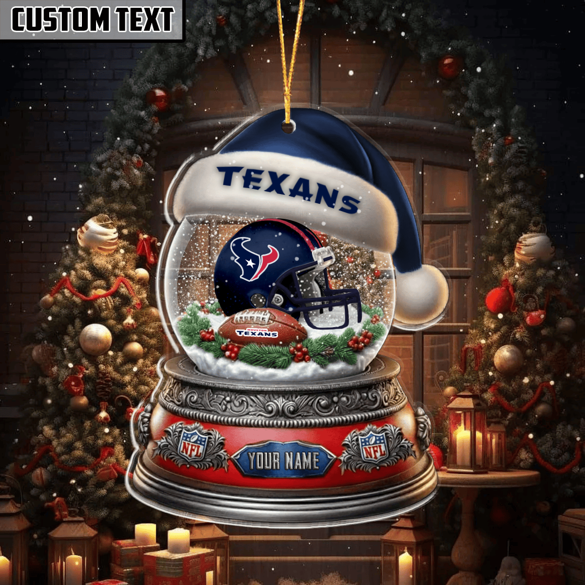 [SPECIAL OFFER] NEW CUSTOMIZED NFL15 HTT HOUSTON TEXANS CHRISTMAS ACRYLIC ORNAMENT