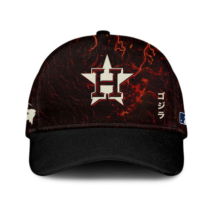 [FLASH SALE] NEW CUSTOMIZED MLB10 HAS HOUSTON ASTROS x GODZILLA BASEBALL JERSEY & CAP