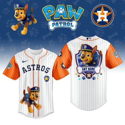 [FLASH SALE] NEW CUSTOMIZED MLB10 HAS HOUSTON ASTROS x PAW PATROL BASEBALL JERSEY & CAP