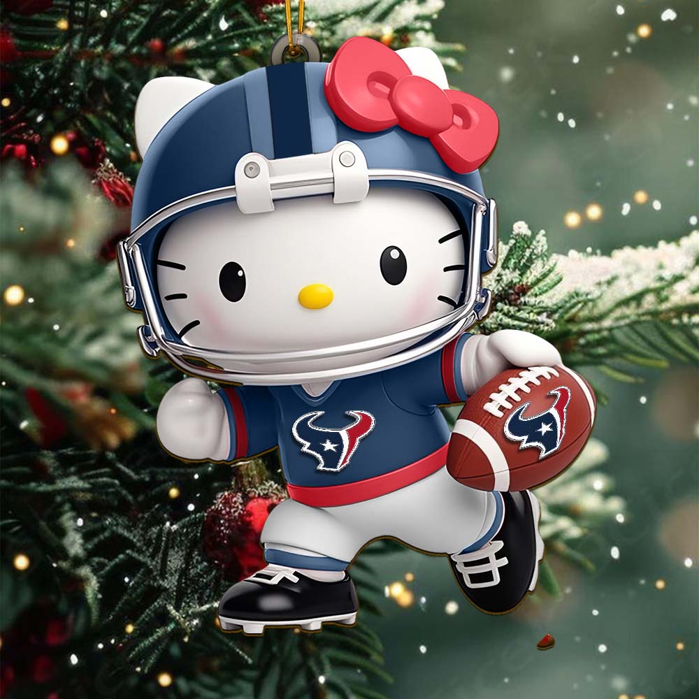 [SPECIAL OFFER] NEW CUSTOMIZED NFL15 HTT HOUSTON TEXANS HELLO KITTY ACRYLIC ORNAMENT