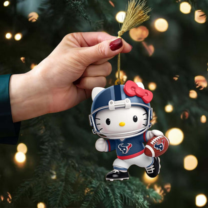[SPECIAL OFFER] NEW CUSTOMIZED NFL15 HTT HOUSTON TEXANS HELLO KITTY ACRYLIC ORNAMENT