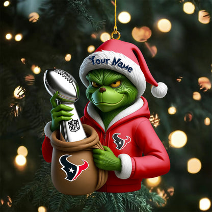 [SPECIAL OFFER] NEW CUSTOMIZED NFL15 HTT HOUSTON TEXANS CHRISTMAS ACRYLIC ORNAMENT