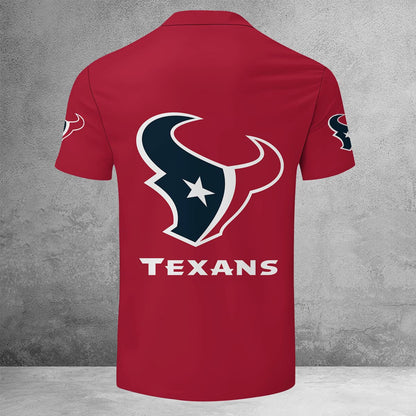 [SPECIAL OFFER] NEW CUSTOMIZED NFL15 HTT HOUSTON TEXANS ZIP POLO SHIRT