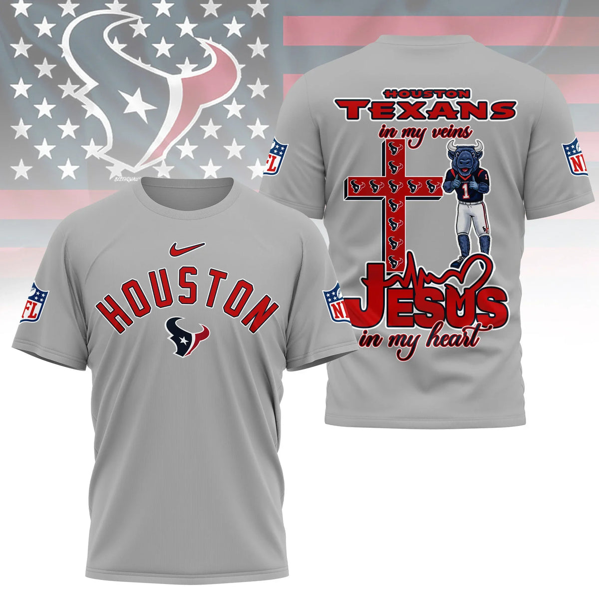 [SPECIAL OFFER] NEW CUSTOMIZED NFL15 HTT HOUSTON TEXANS T-SHIRT | MULTIPLE COLORS AVAILABLE