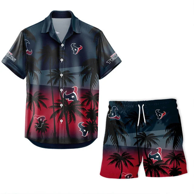 [SPECIAL OFFER] NEW CUSTOMIZED NFL15 HTT HOUSTON TEXANS UNISEX HAWAIIAN SHIRT & SHORTS SET