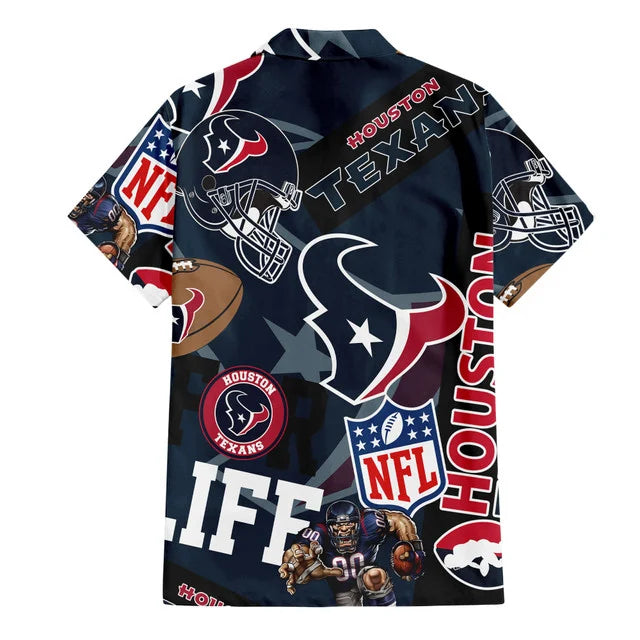 [SPECIAL OFFER] NEW CUSTOMIZED NFL15 HTT HOUSTON TEXANS UNISEX HAWAIIAN SHIRT & SHORTS SET