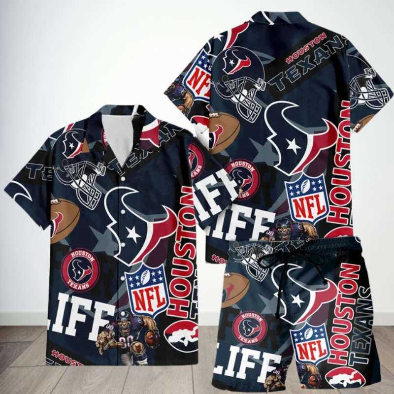 [SPECIAL OFFER] NEW CUSTOMIZED NFL15 HTT HOUSTON TEXANS UNISEX HAWAIIAN SHIRT & SHORTS SET