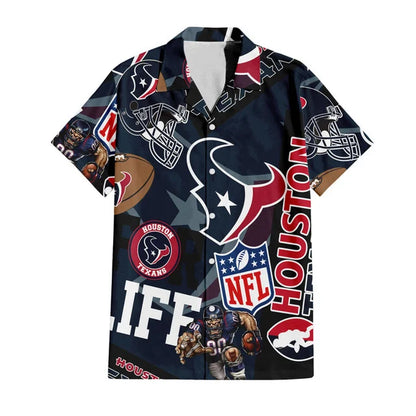 [SPECIAL OFFER] NEW CUSTOMIZED NFL15 HTT HOUSTON TEXANS UNISEX HAWAIIAN SHIRT & SHORTS SET