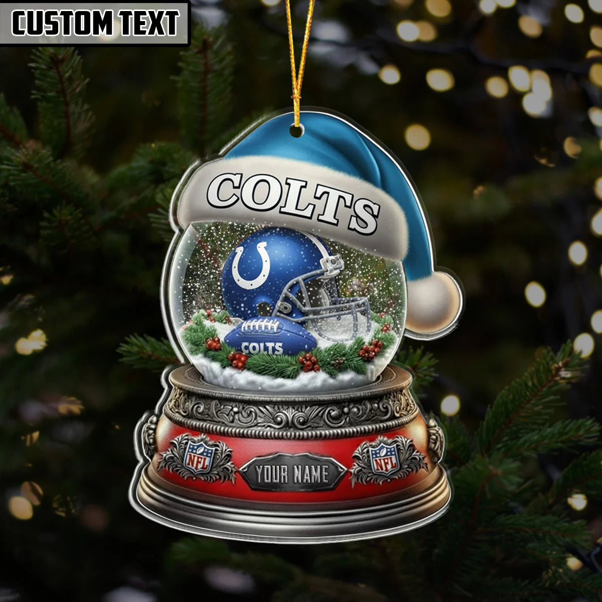 [SPECIAL OFFER] NEW CUSTOMIZED NFL17 IDC INDIANAPOLIS COLTS CHRISTMAS ACRYLIC ORNAMENT