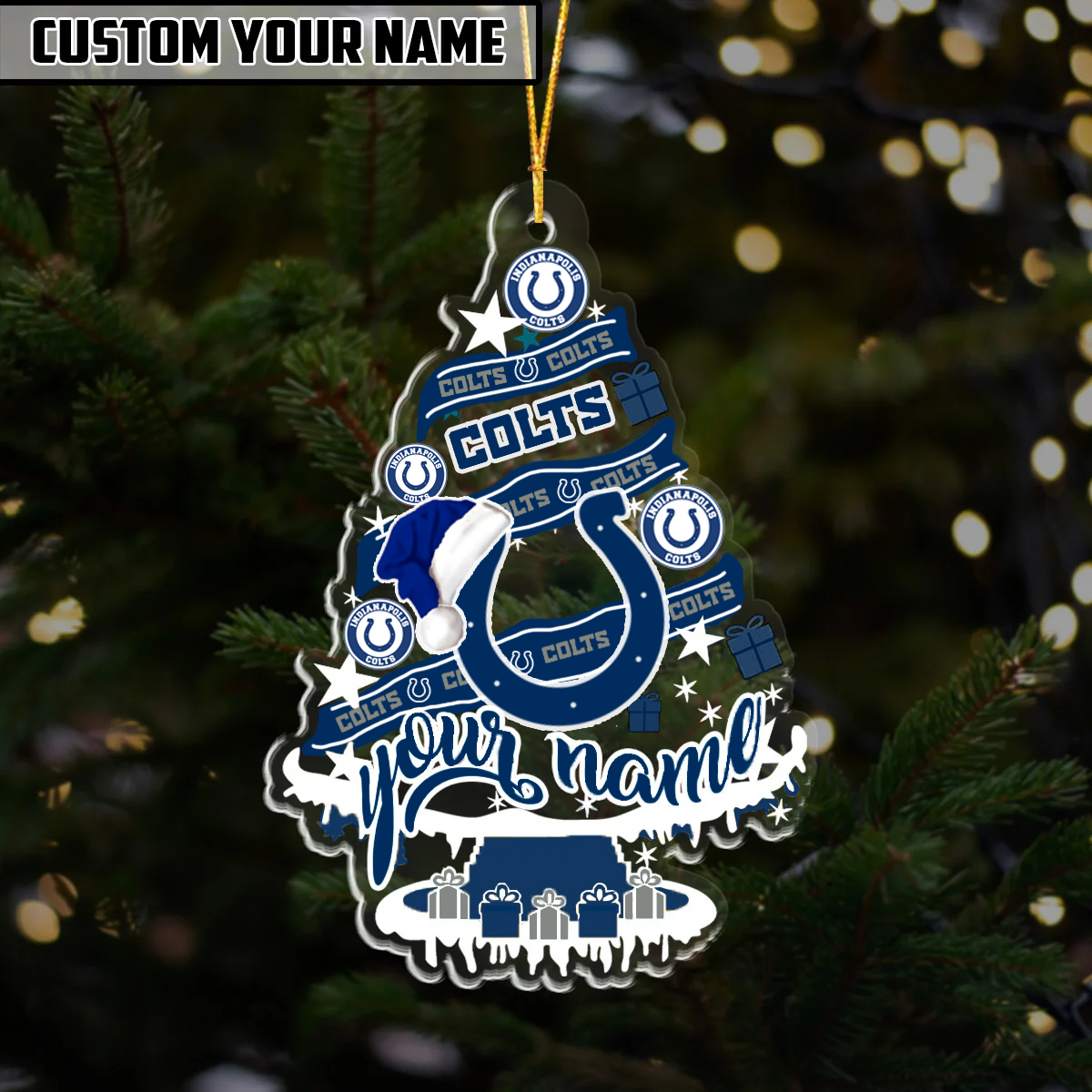 [SPECIAL OFFER] NEW CUSTOMIZED NFL17 IDC INDIANAPOLIS COLTS CHRISTMAS ACRYLIC ORNAMENT