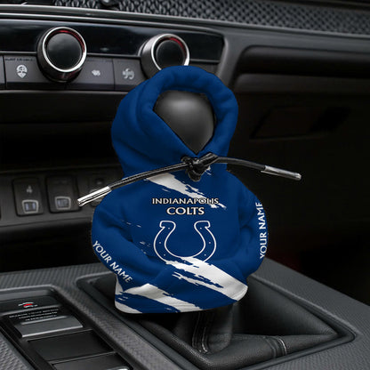 [SPECIAL OFFER] NEW CUSTOMIZED NFL17 IDC INDIANAPOLIS COLTS CAR HOODIE SHIFT KNOB COVER
