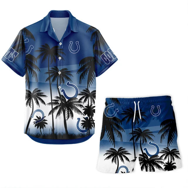 [SPECIAL OFFER] NEW CUSTOMIZED NFL17 IDC INDIANAPOLIS COLTS UNISEX HAWAIIAN SHIRT & SHORTS SET