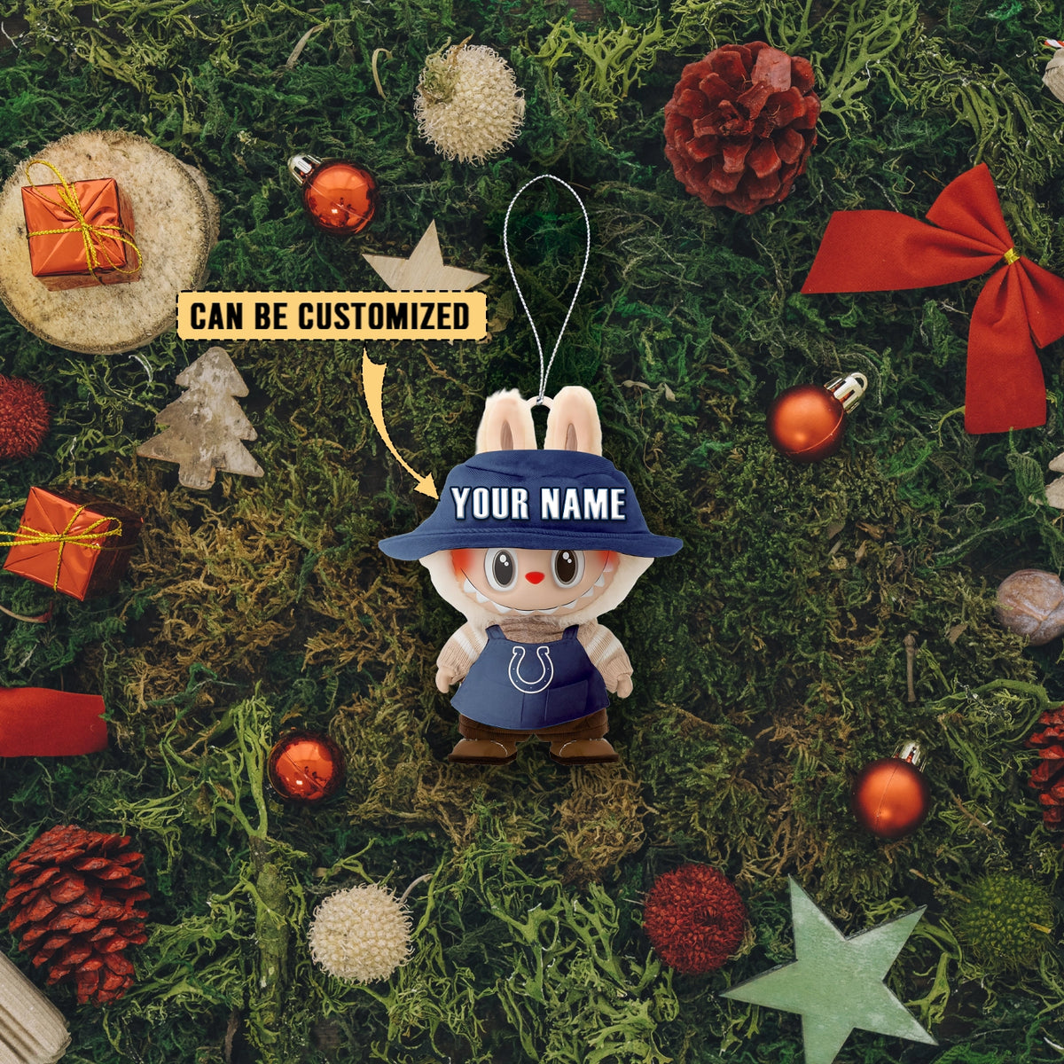[SPECIAL OFFER] NEW CUSTOMIZED NFL17 IDC INDIANAPOLIS COLTS LABUBU CHRISTMAS ACRYLIC ORNAMENT