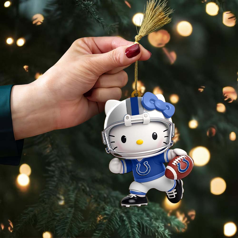 [SPECIAL OFFER] NEW CUSTOMIZED NFL17 IDC INDIANAPOLIS COLTS HELLO KITTY ACRYLIC ORNAMENT