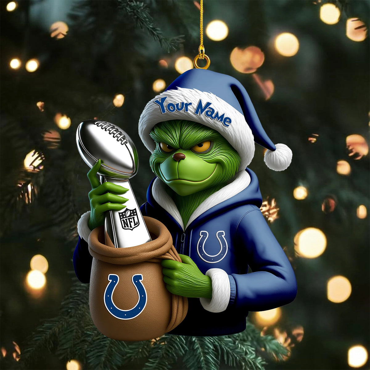 [SPECIAL OFFER] NEW CUSTOMIZED NFL17 IDC INDIANAPOLIS COLTS CHRISTMAS ACRYLIC ORNAMENT