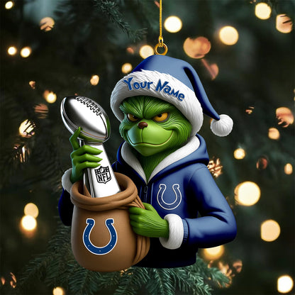 [SPECIAL OFFER] NEW CUSTOMIZED NFL17 IDC INDIANAPOLIS COLTS CHRISTMAS ACRYLIC ORNAMENT