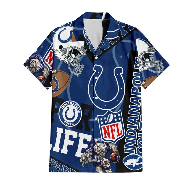 [SPECIAL OFFER] NEW CUSTOMIZED NFL17 IDC INDIANAPOLIS COLTS UNISEX HAWAIIAN SHIRT & SHORTS SET