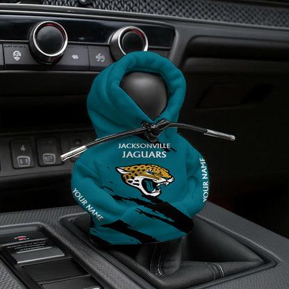 [SPECIAL OFFER] NEW CUSTOMIZED NFL30 JSJ JACKSONVILLE JAGUARS CAR HOODIE SHIFT KNOB COVER