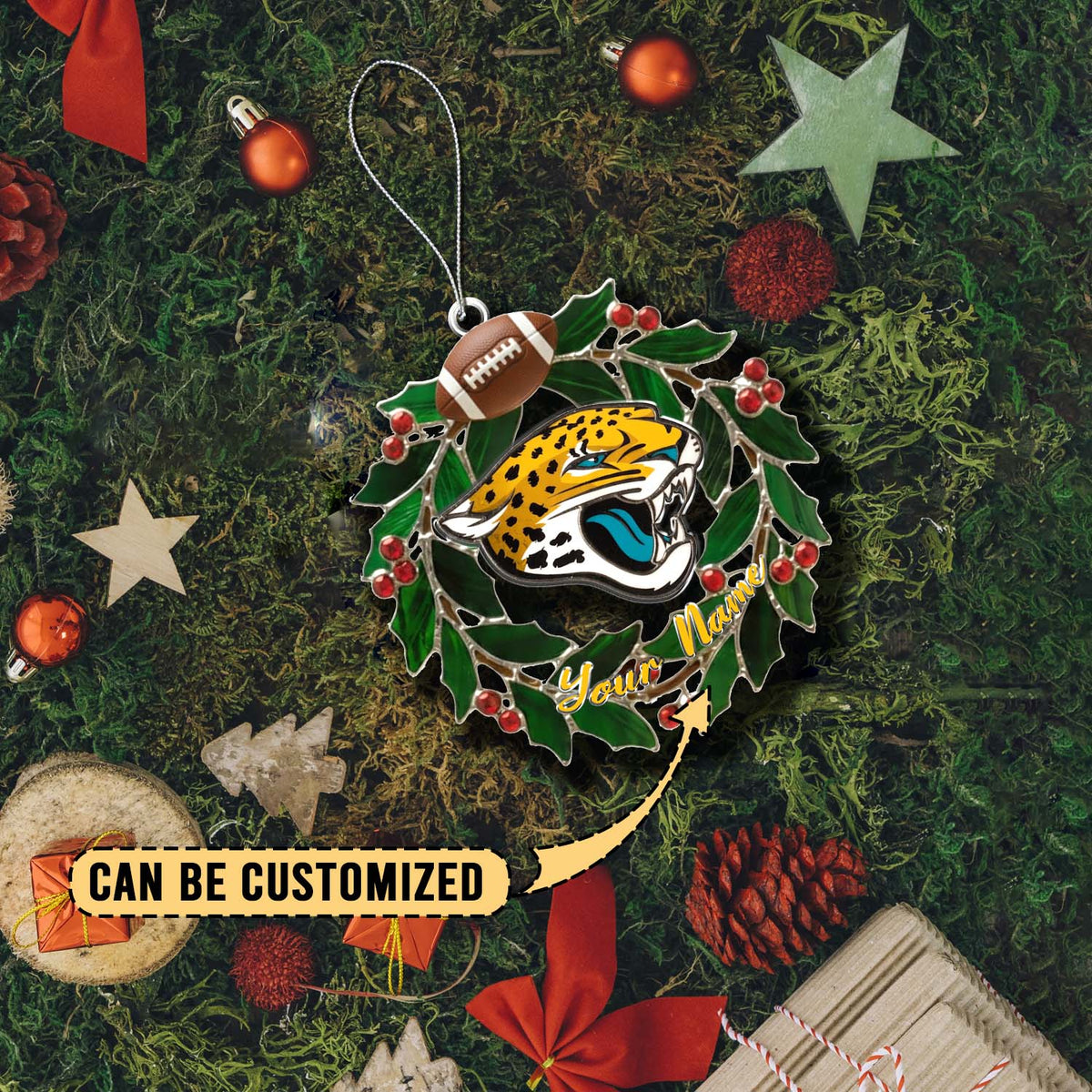[SPECIAL OFFER] NEW CUSTOMIZED NFL30 JSJ JACKSONVILLE JAGUARS CHRISTMAS ACRYLIC ORNAMENT