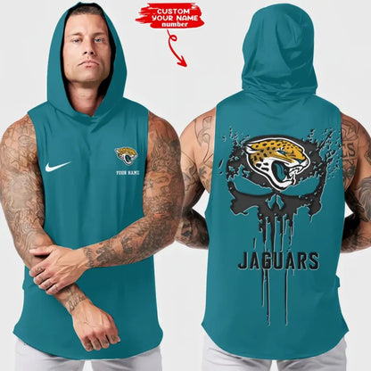 [SPECIAL OFFER] NEW CUSTOMIZED NFL30 JSJ JACKSONVILLE JAGUARS HOODED TANK TOP