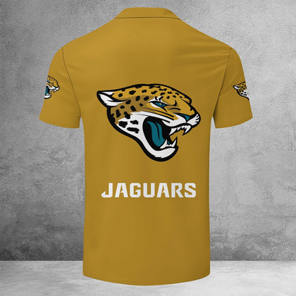 [SPECIAL OFFER] NEW CUSTOMIZED NFL30 JSJ JACKSONVILLE JAGUARS ZIP POLO SHIRT