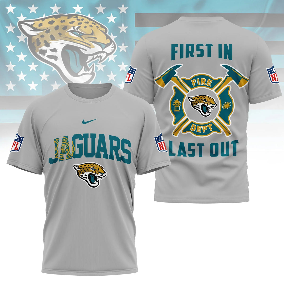 [SPECIAL OFFER] NEW CUSTOMIZED NFL30 JSJ JACKSONVILLE JAGUARS T-SHIRT | MULTIPLE COLORS AVAILABLE